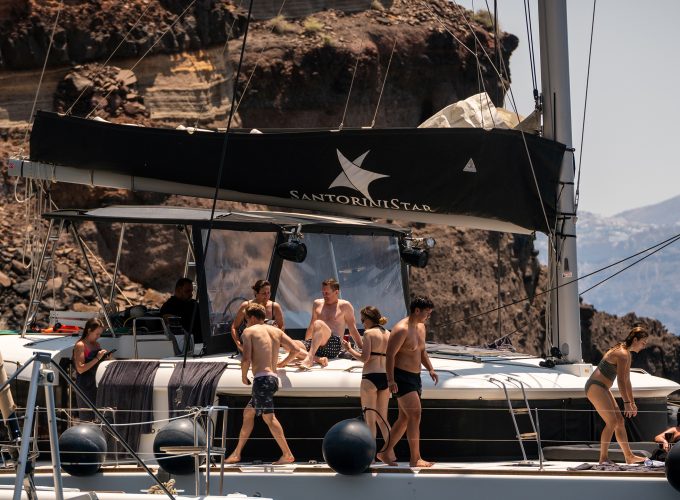 Santorini Sailing Catamaran Day Cruise 10.00-15.00